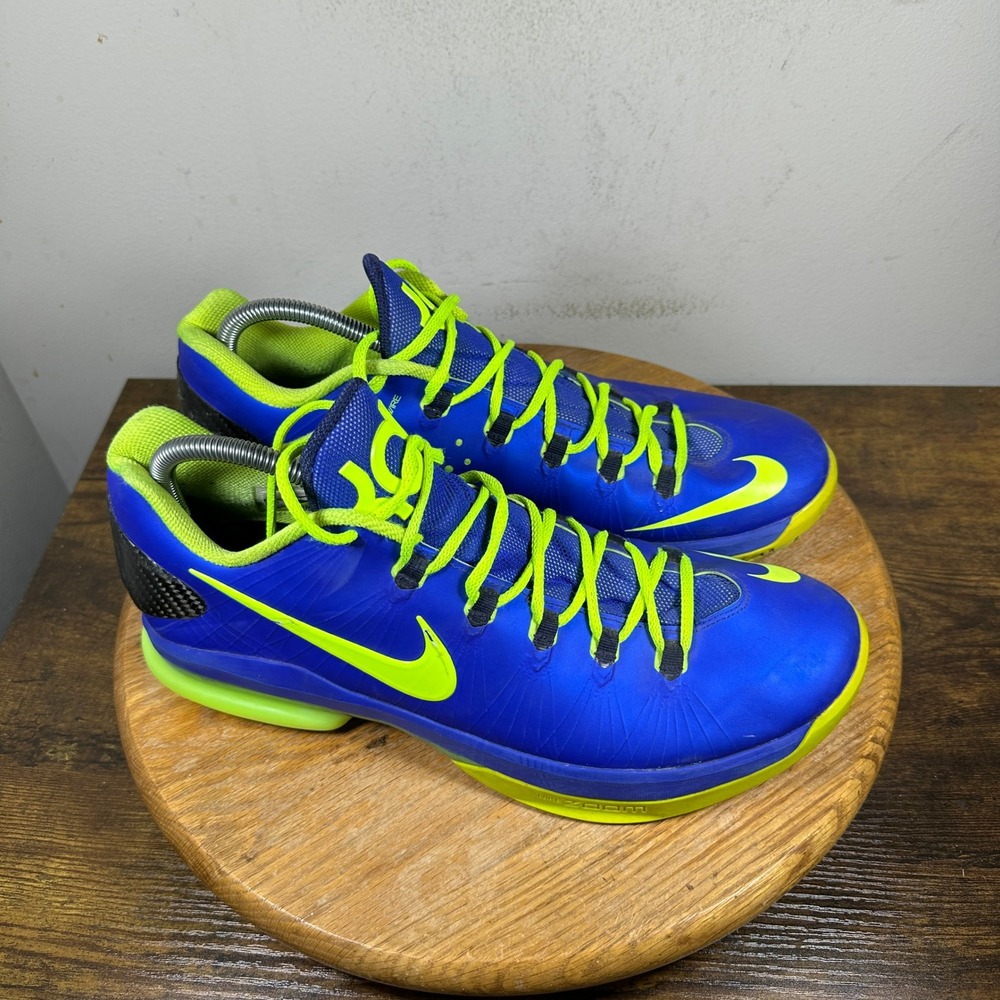 Nike KD V 5 Kevin Durant Mens Size 11 Basketball Shoes Blue Yellow 585386-400